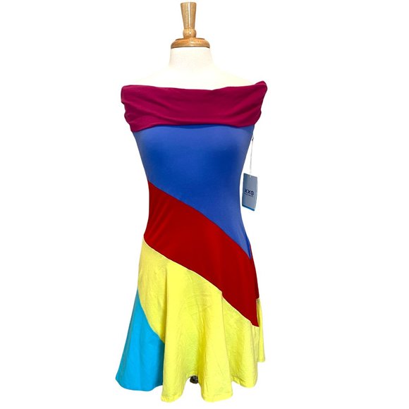 Stephen Burrows X Target Dress Stripe Off The Shoulder Size Small NEW - Picture 1 of 5